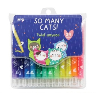 M&G So Many Cats Twist Crayons 24