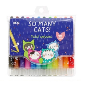 M&G So Many Cats Twist Crayons 12